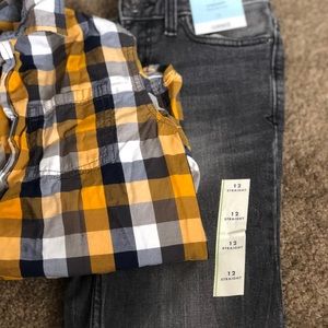 NWT - Jeans Boys Outfit - Shirt worm 1 X